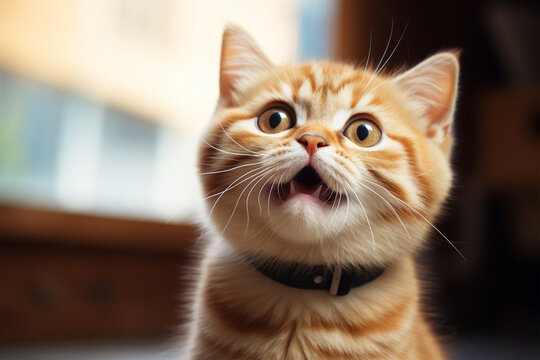 photo of a cute cat laughing