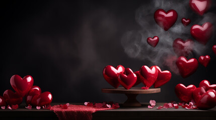 Valentines day background with hearts