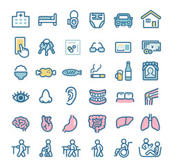 高齢者関係のアイコンセット