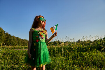 Cute leprechaun girl celebrating St.Patricks Day on the 17th of March