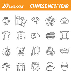 Chinese New Year icons set