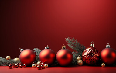 Christmas and New Year background with copy space for greeting card or web banner