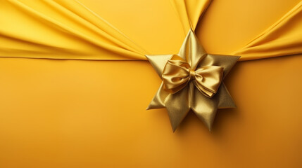 abstract gold and black stars on yellow background