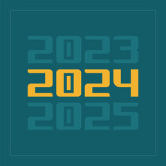 2024. 2024 development text. Gamming channel new year post. 2024 vector icon