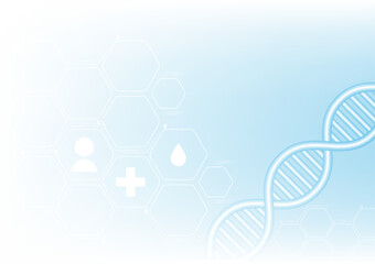 banner dna medical blue background