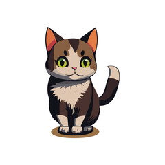 vector little cute cat cartoon character