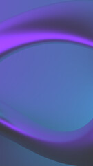 Futuristic vertical background 8k 9:16 for smartphone, social media, poster, cover, web banner, wallpaper, poster. Ultraviolet purple abstract curve 3d shape on greyish blue backdrop. Glow neon glares