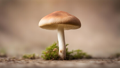 close up of a fresh mushroom isolated with soft background