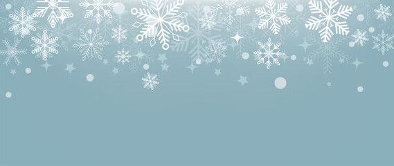 Winter festival seasonal background vector illustration. Christmas holiday event snowfall, snowflake, sky, twinkling. Design for poster, wallpaper, banner, card, decoration. © TWINS DESIGN STUDIO