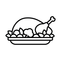 Roast chicken icon vector sign and symbol on trendy design for design and print.