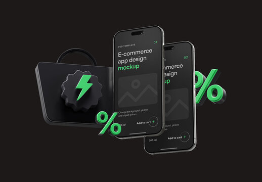 E-commerce app smartphone mockup