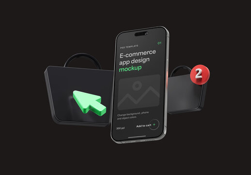 E-commerce app smartphone mockup for App UI and Mobile Design