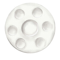 Artist's color palette watercolor illustration