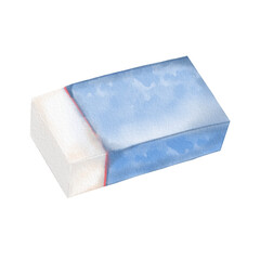 eraser rubber watercolor illustration