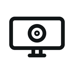Illustration vector graphic icon of Webcam. Outline Style Icon. Computer And Device Themed Icon. Vector illustration isolated on white background. Perfect for website or application design.