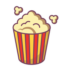 Popcorn icon vector sign and symbol on trendy design for design and print.