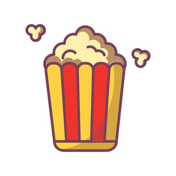 Popcorn icon vector sign and symbol on trendy design for design and print.