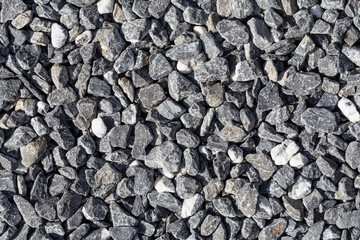 Crushed grey stones