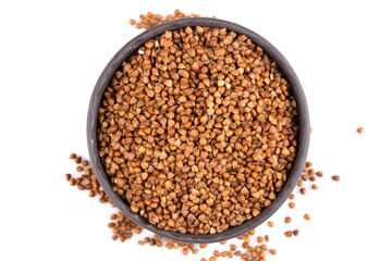 Buckwheat groats in a bowl
