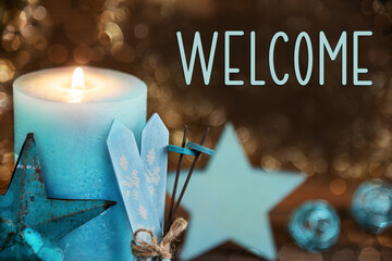 Text Welcome, Christmas Background, Festive Winter Decor