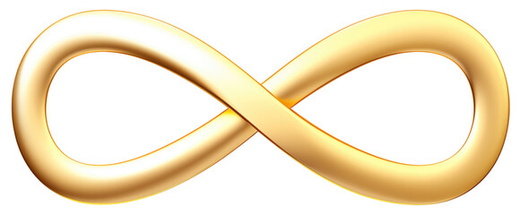 3D golden infinity symbol isolated. - obrazy, fototapety, plakaty