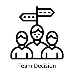 Team Decision  vector  outline Design illustration. Symbol on White background EPS 10 File