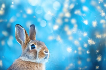 Rabbit in a field of flowers: A peaceful and tranquil scene