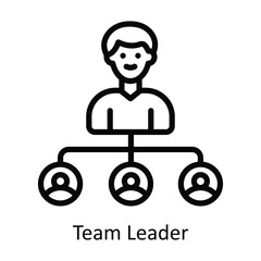 Team Leader vector  outline Design illustration. Symbol on White background EPS 10 File