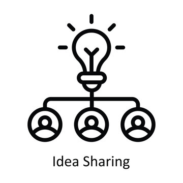 Idea Sharing vector  outline Design illustration. Symbol on White background EPS 10 File