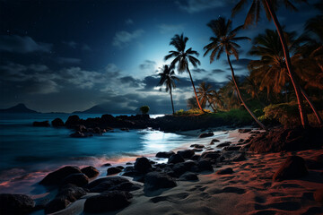 beach view at night