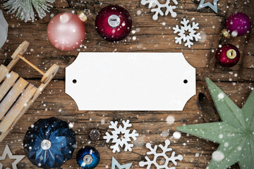 Festive And Snowy Christmas Background With Copy Space