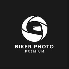 biker photography logo vector icon illustration