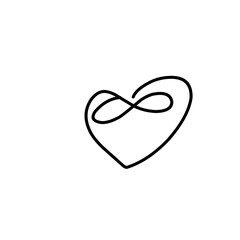 Hand lettering love heart infinity