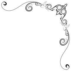 Vintage corner thin lines decorate wedding card card