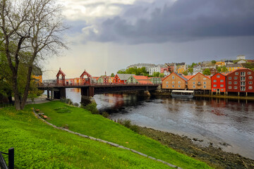 Obraz premium The Old Bridge ( Den Gamle Bybru), Trondheim