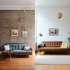 vintage flat vs modern flat, compare.