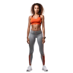 Foto op Canvas Female Personal Trainer wearing Fitness uniform, on transparent background. Ai generative. © Unique Creations