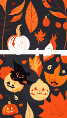 halloween seamless background pattern created with generative AI