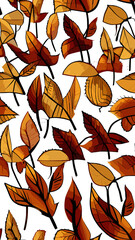 autumn leaves seamless pattern