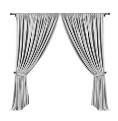 White Curtains Isolated or white grey curtain. png transparency