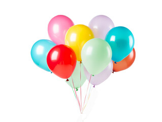 Fototapeta na wymiar Colorful balloons isolated on transparent background