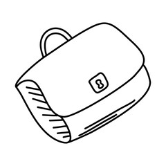 Doodle picture of briefcase. Hand drawn vector illustration.