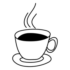 Doodle picture of a cup of coffee or tea. Hand drawn vector illustration.
