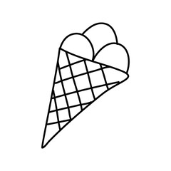 Doodle picture of ice cream. Hand drawn vector illustration.