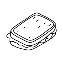 Doodle picture of sandwich. Hand drawn vector illustration.