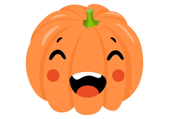 Fototapeta premium Funny orange pumpkin laughing isolated