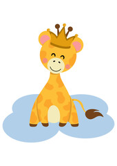 Obraz na płótnie Canvas Adorable giraffe with crown on head