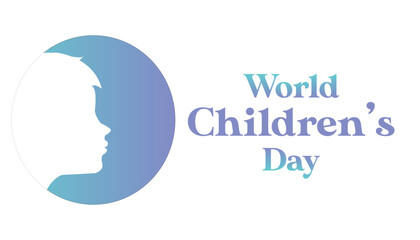 Design for celebrate World Children's Day ; November 20 ; Holiday concept light color blue and purple ; Template for background ; usually for banner, card, poster with text