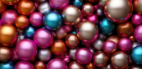 Background of beautiful bright glossy balls, Christmas balls toys