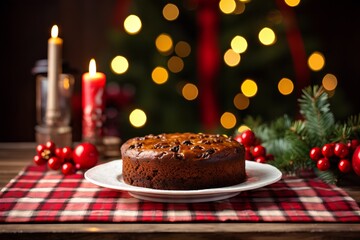 Fototapeta na wymiar Delicious Christmas cake